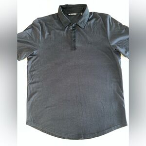 Travis Mathew Black Striped Polo Shirt